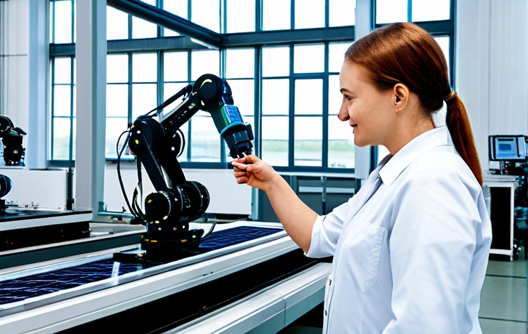 Modern Polish Industry & Innovation**

"A bustling scene inside a modern, high-tech manufacturing facility in Poland, fully clothed engineers and technicians working on advanced machinery, showcasing robotics and automation, bright lighting, clean environment, emphasizing innovation and efficiency. In the background, solar panels are visible through large windows. Safe for work, appropriate content, professional, perfect anatomy, correct proportions, natural pose, well-formed hands, proper finger count, natural body proportions, fully clothed, modest clothing, professional dress, high quality."

**