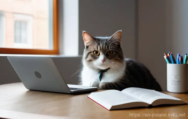 폴란드어 공부법 - **Prompt:** A young adult, in their mid-20s, with a mix of concentration and a hopeful smile, is sit...