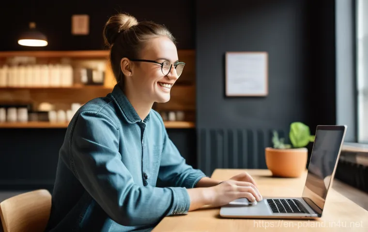 폴란드어 온라인 강의 - **Prompt:** A young adult (18-25), dressed in casual, comfortable clothing, actively participates in...